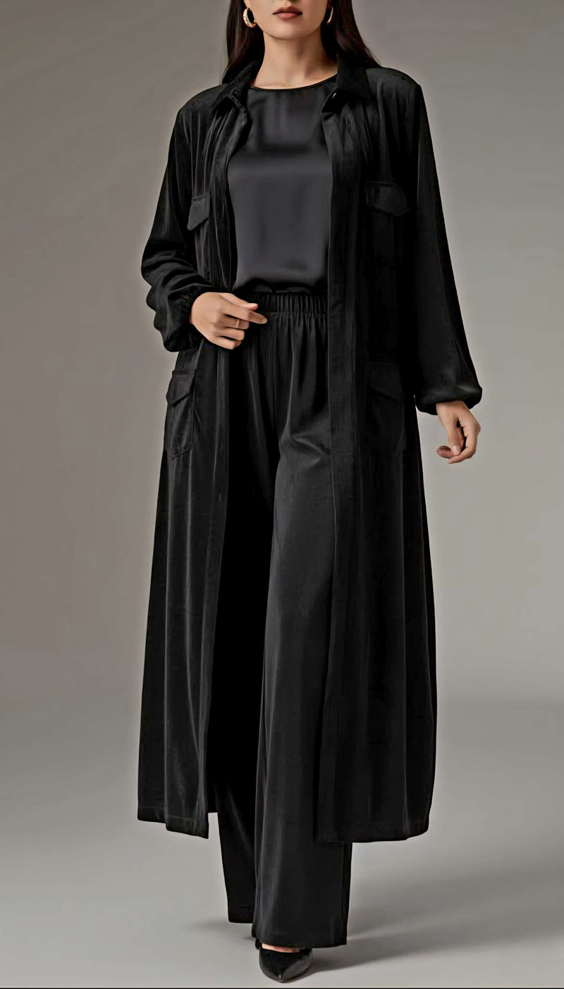 2 Piece Velvet Long Shirt + Trouser